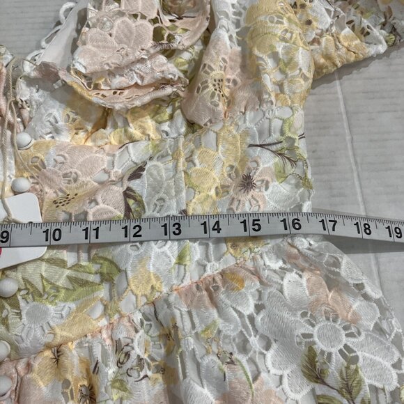 LAtiste by Amy Dress  XL Open Floral Crochet Lace Mini Cottagecore Feminine - Picture 6 of 11